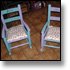 Hand painted children's rocking chairs with hand made custom cushion