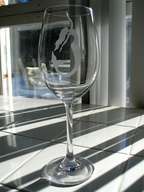 Etching - Mermaid Wine Glass