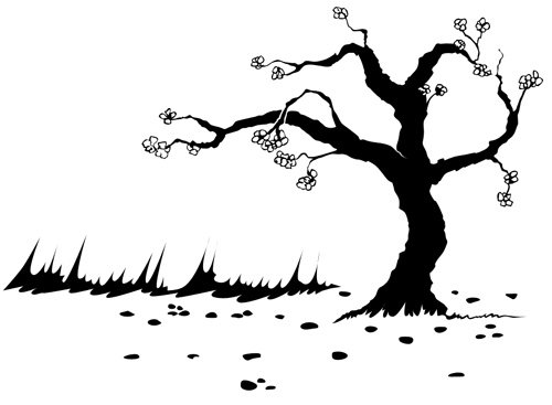 Stickers - Sumi-e Tree